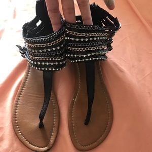 Charlotte Russe chain/rhinestone gladiator sandals